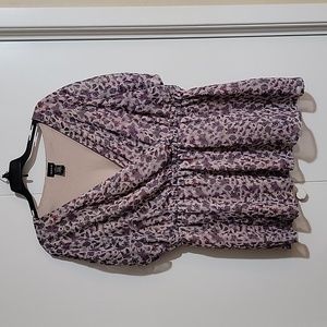 Women's Torrid Short sleeve Baby Doll dressy sheer top with lining/Floral Size 2